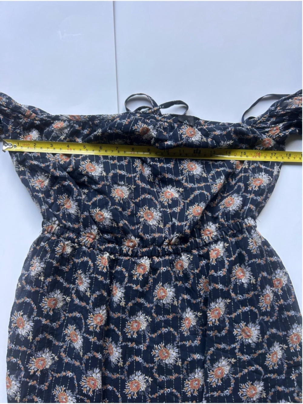 Club Monaco silk Floral Off-Shoulder Midi Dress with Halter Strap - Picture 7 of 10